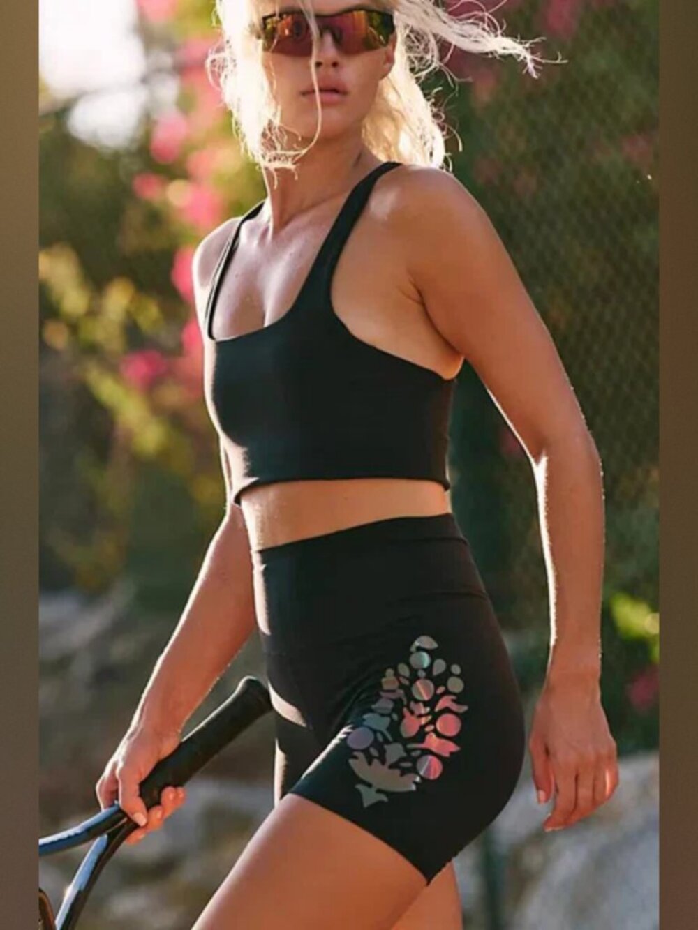 Free People Movement Never Better Logo Bike Shorts NWT